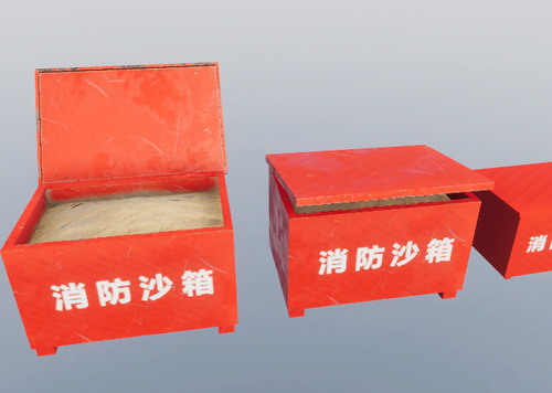 PBR消防沙箱 沙子模型-场景部件模型库-3ds Max(.max)模型下载-cg模型网