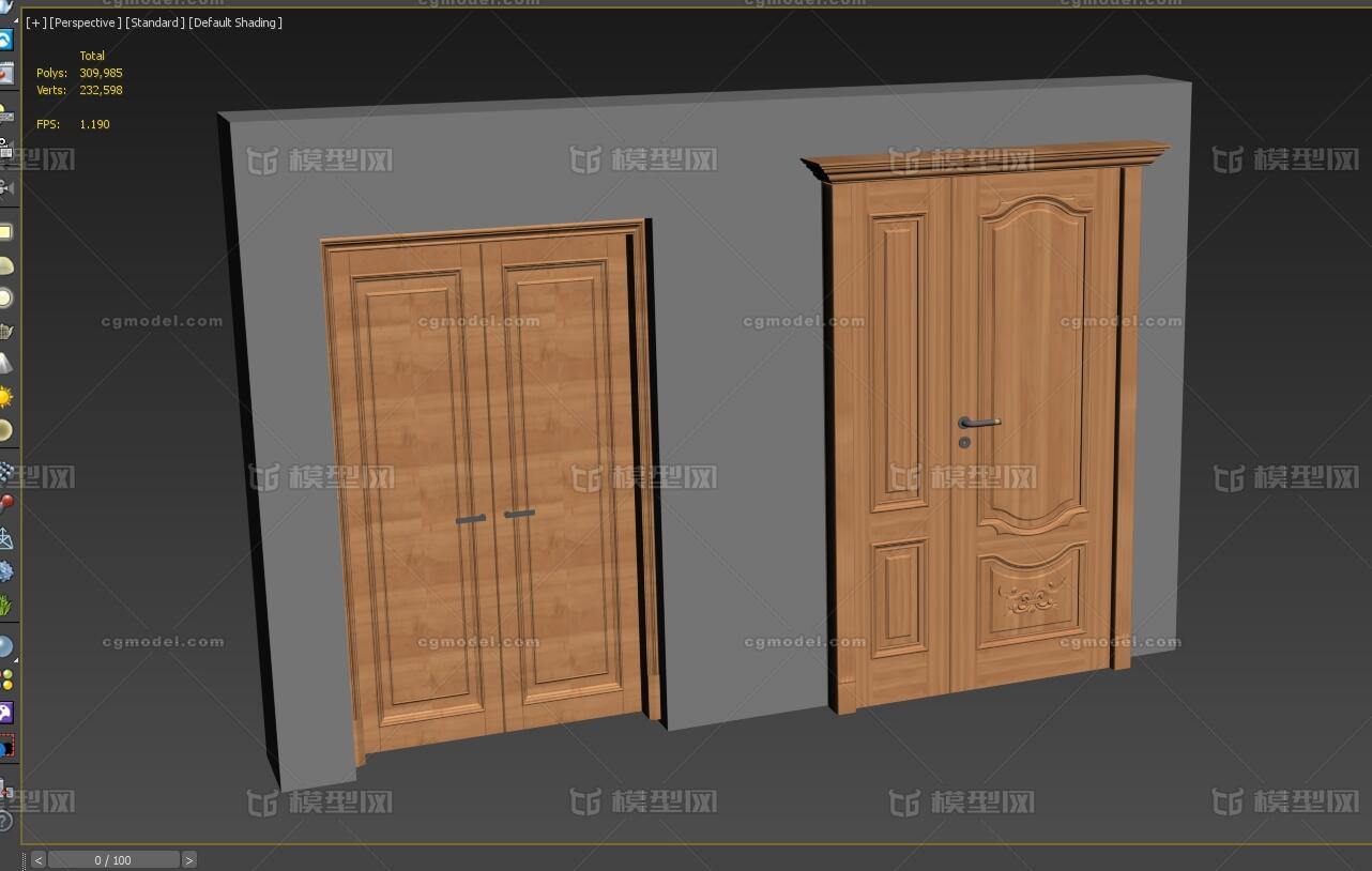 入户门 双门模型-门窗模型库-3ds Max(.max)模型下载-cg模型网