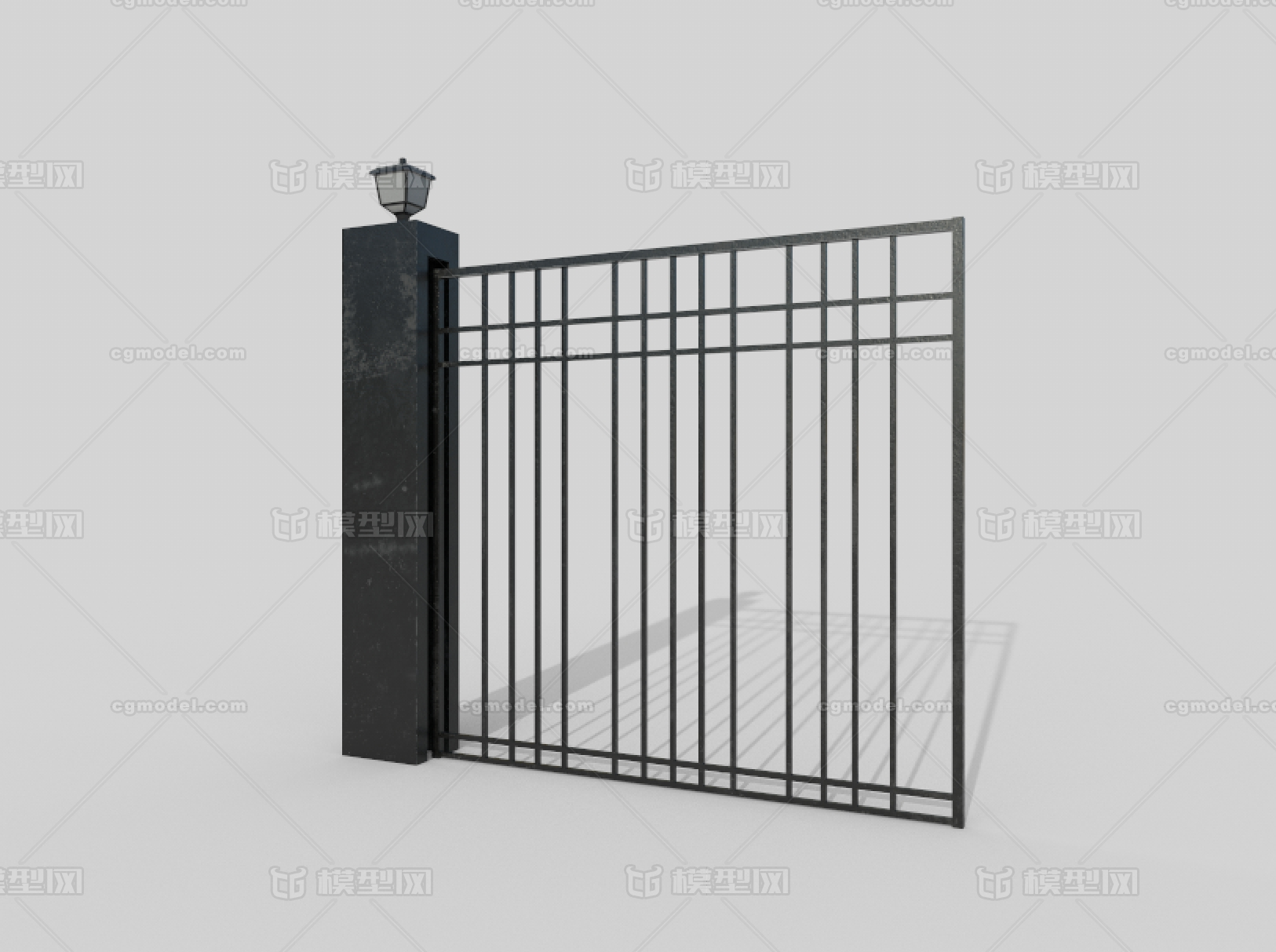 Gate小区门 铁门模型-公共设施模型库-Maya(.ma/.mb)模型下载-cg模型网