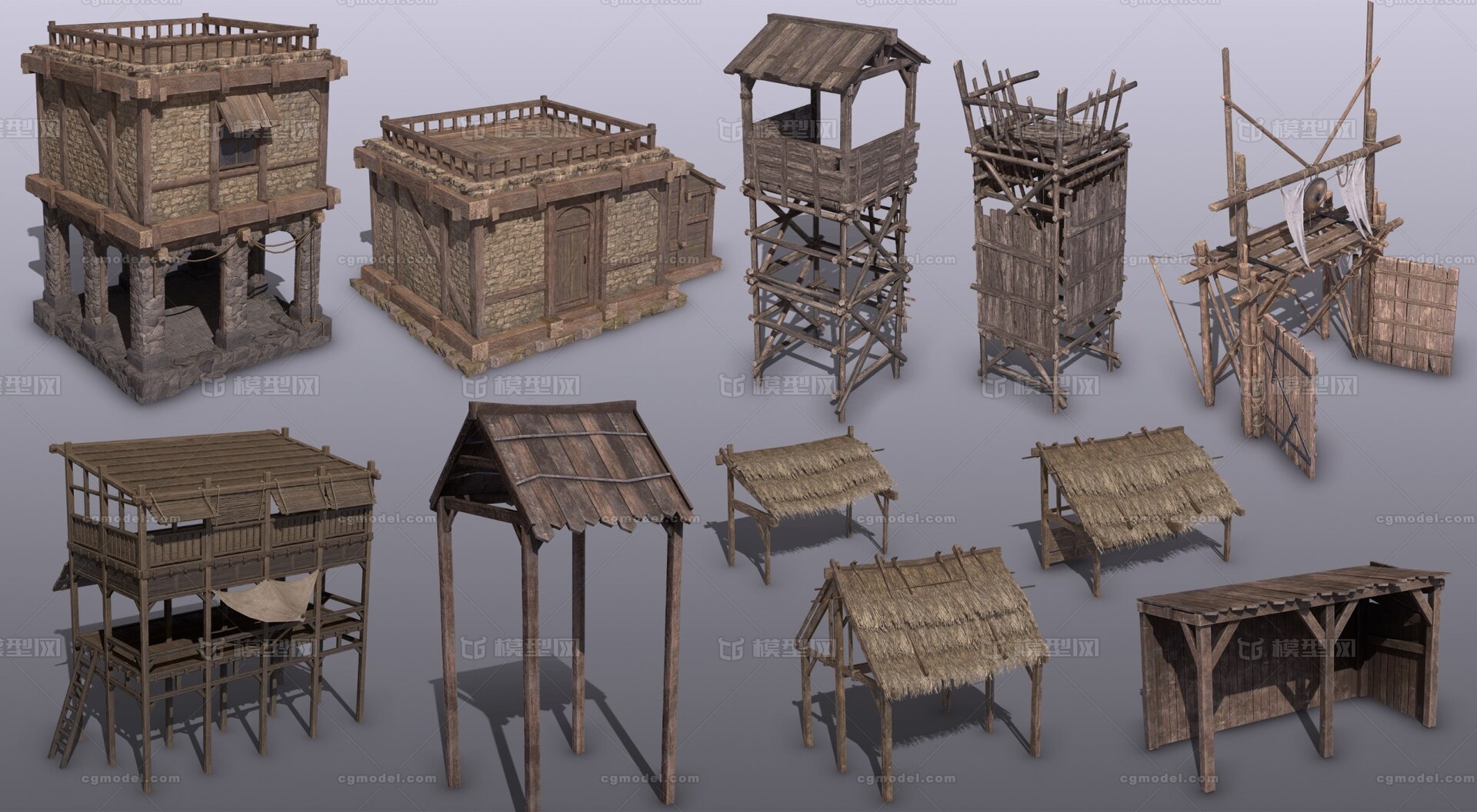 卡通 古代寨门模型-场景部件模型库-3ds Max(.max)模型下载-cg模型网