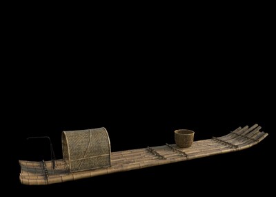 竹筏 竹排模型-古代船/仿古船模型库-Maya(.ma/.mb)模型下载-cg模型网