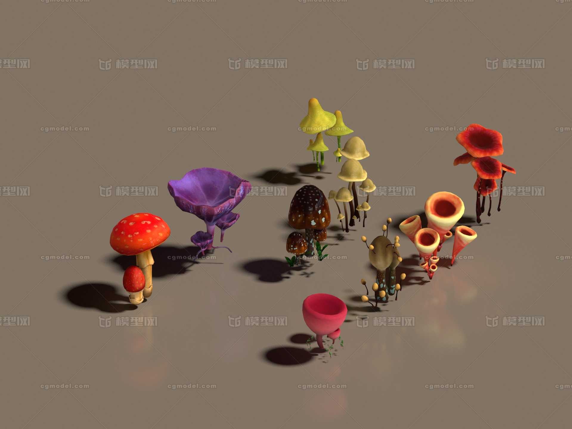 菌类 蘑菇模型-水果蔬菜模型库-3ds Max(.max)模型下载-cg模型网