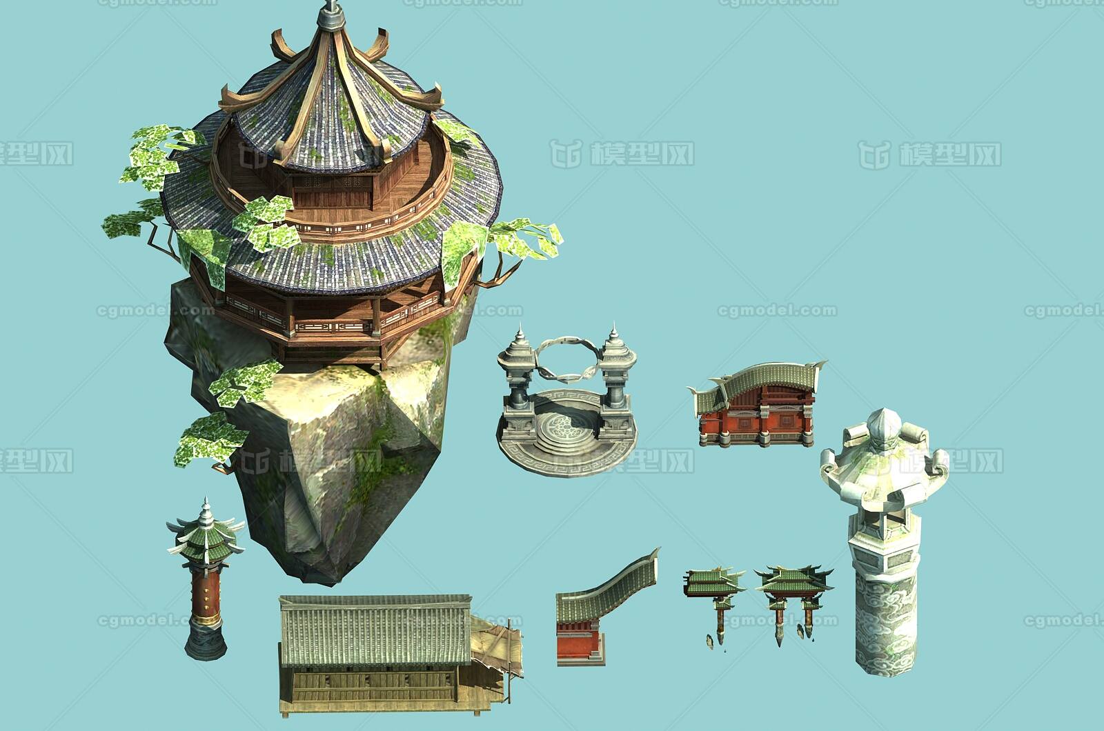 古建筑楼房灯塔古代建筑老建筑旧房子模型-历史建筑模型库-3ds Max(.max)模型下载-cg模型网