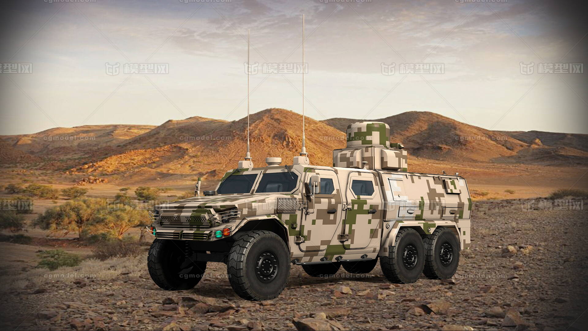 侦察车 干扰车模型-装甲车／坦克模型库-3ds Max(.max)模型下载-cg模型网