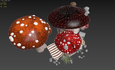 蘑菇小屋 蘑菇房模型-场景部件模型库-3ds Max(.max)模型下载-cg模型网