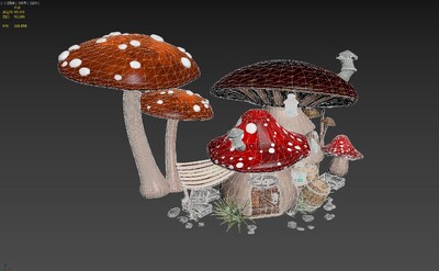 蘑菇小屋 蘑菇房模型-场景部件模型库-3ds Max(.max)模型下载-cg模型网
