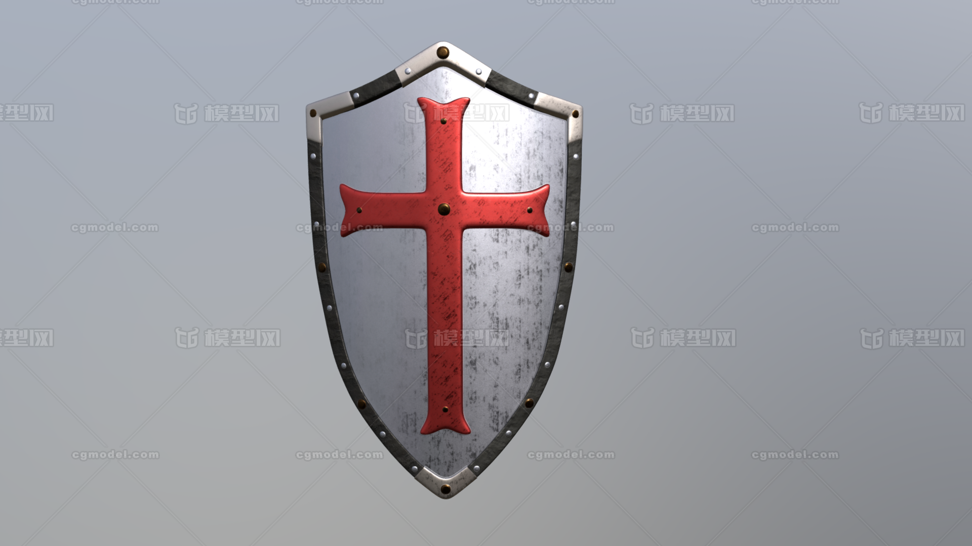 中世纪盾牌 防具 装备 十字军盾牌 护盾 中世纪圣殿骑士盾牌