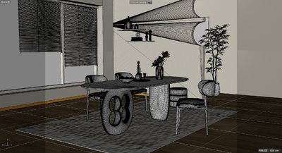 C4D餐厅桌椅厨房场景奶油风c4d建模型源文件3D三维OC渲模型-餐厅模型库-Cinema 4D(.c4d)模型下载-cg模型网