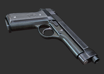 M92F手枪 PBR次世代模型-枪械模型模型库-FBX(.fbx)模型下载-cg模型网