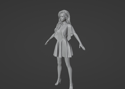 女人带骨骼绑定PBR 短裙高跟女人模型-女人模型库-3ds Max(.max)模型下载-cg模型网