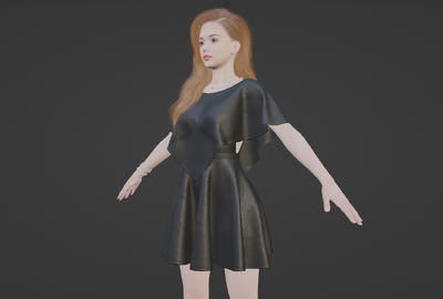 女人带骨骼绑定PBR 短裙高跟女人模型-女人模型库-3ds Max(.max)模型下载-cg模型网