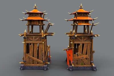 古代 防御塔模型-场景部件模型库-FBX(.fbx)模型下载-cg模型网