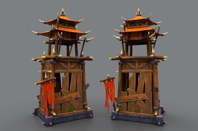 古代 防御塔模型-场景部件模型库-FBX(.fbx)模型下载-cg模型网