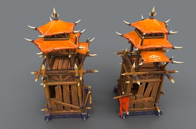 古代 防御塔模型-场景部件模型库-FBX(.fbx)模型下载-cg模型网