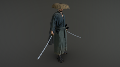 日本浪人 日本武士模型-男人模型库-3ds Max(.max)模型下载-cg模型网