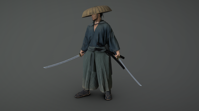 日本浪人 日本武士模型-男人模型库-3ds Max(.max)模型下载-cg模型网