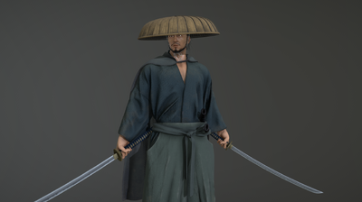 日本浪人 日本武士模型-男人模型库-3ds Max(.max)模型下载-cg模型网