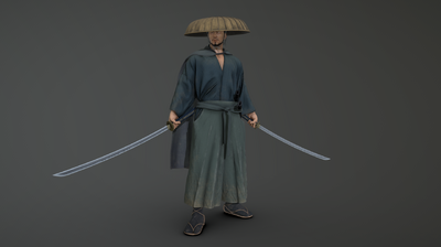 日本浪人 日本武士模型-男人模型库-3ds Max(.max)模型下载-cg模型网