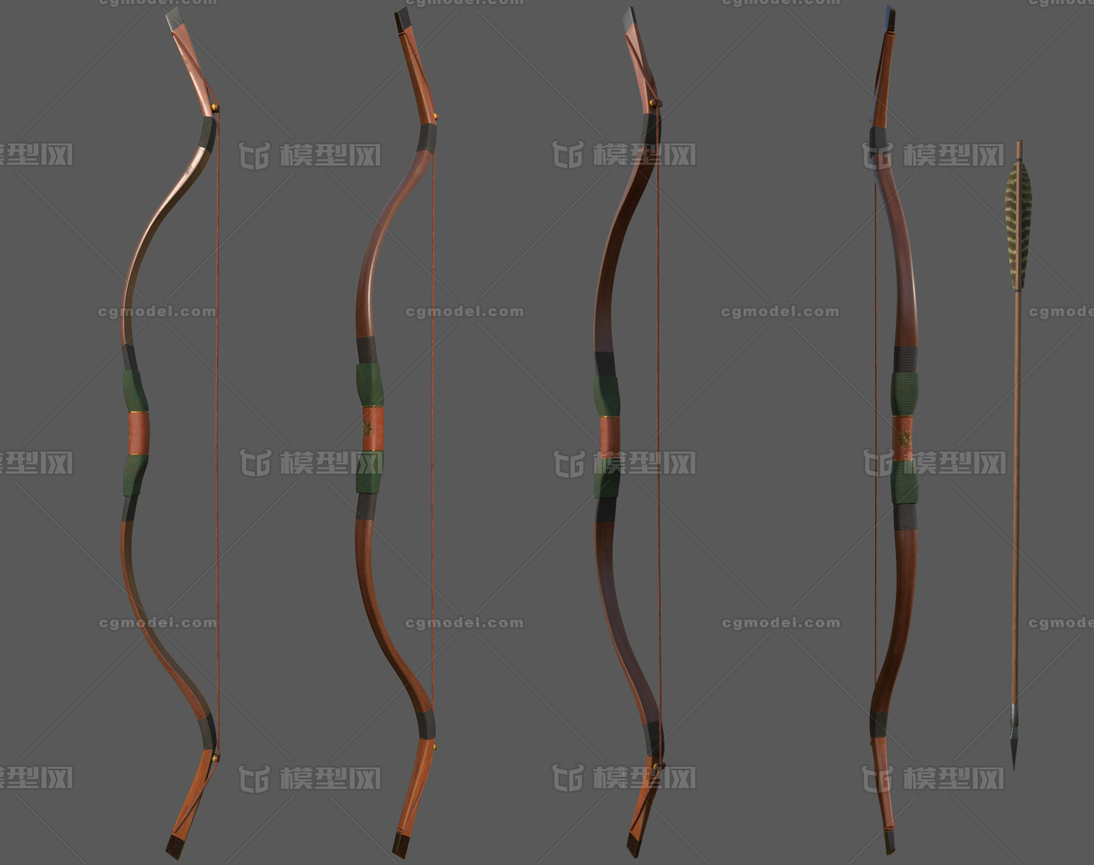 清弓 蒙弓模型-冷兵器模型库-FBX(.fbx)模型下载-cg模型网