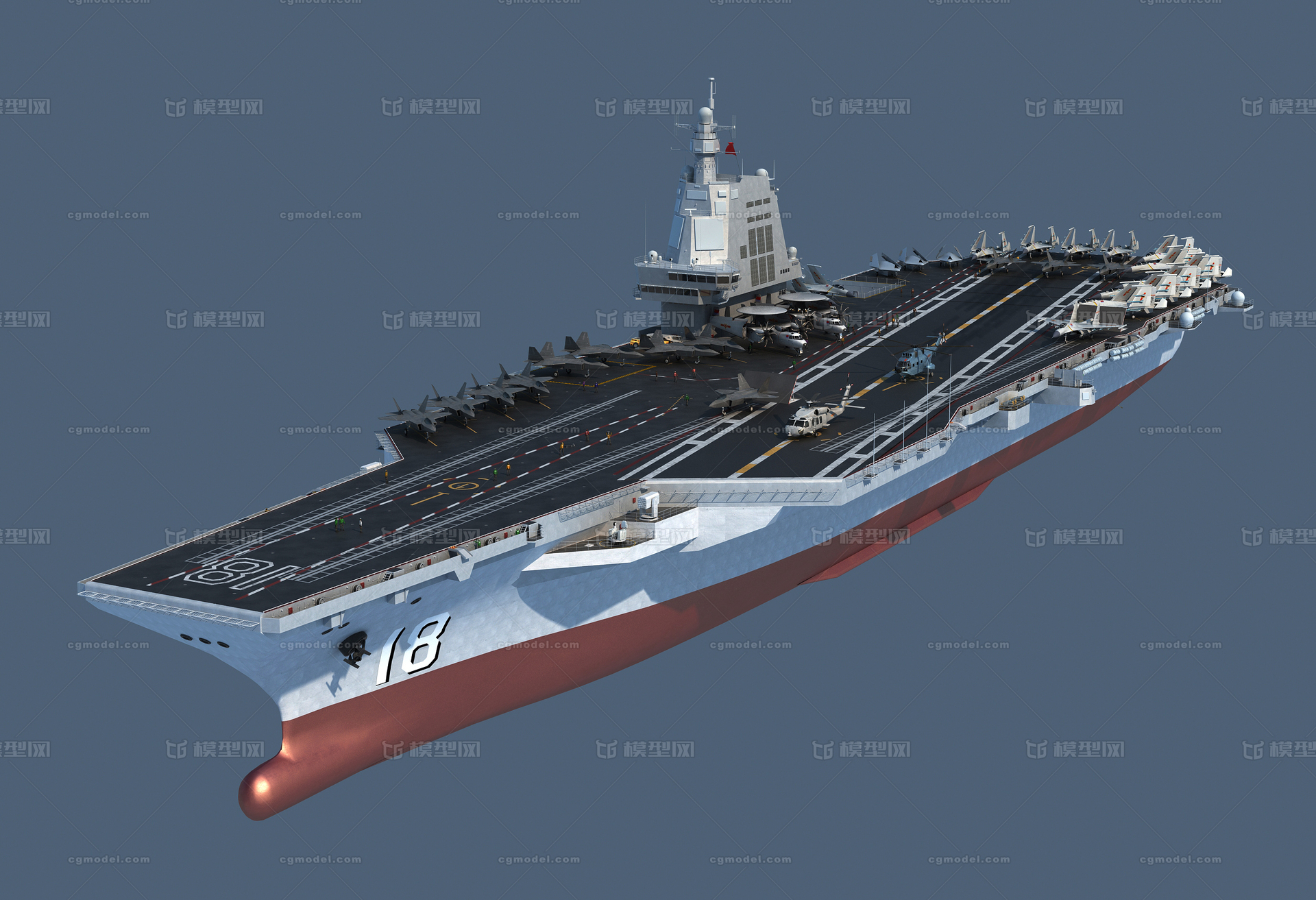 福建舰 003航母模型-工业设备模型库-3ds Max(.max)模型下载-cg模型网