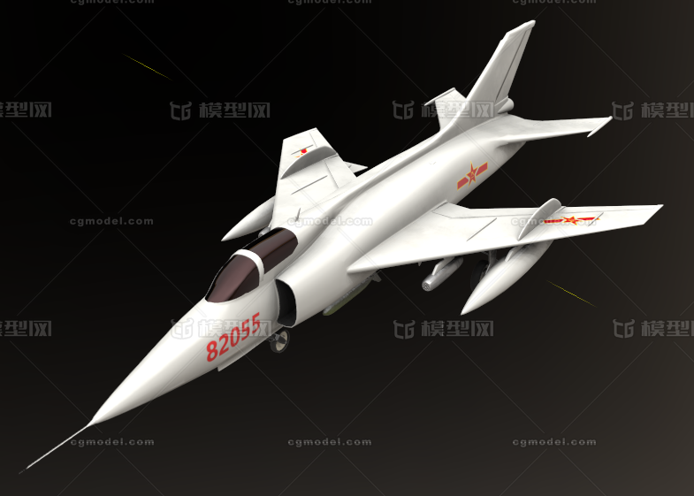 强-5 攻击机(中)模型-军用飞机模型库-3ds Max(.max)模型下载-cg模型网
