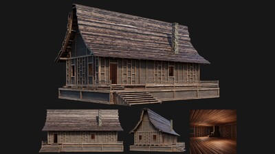100套中世纪房子 中式古代房屋模型-历史建筑模型库-Blender(.blend)模型下载-cg模型网