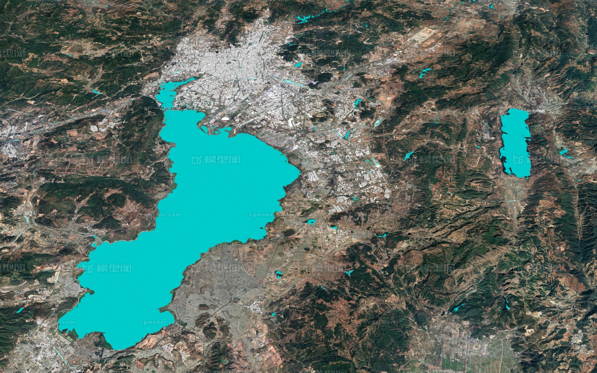 云南省昆明市区位鸟瞰3d模型昆明数字模型昆明城市化沙盘