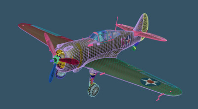 P36 Simulator P36 Hawk模型-军用飞机模型库-3ds Max(.max)模型下载-cg模型网