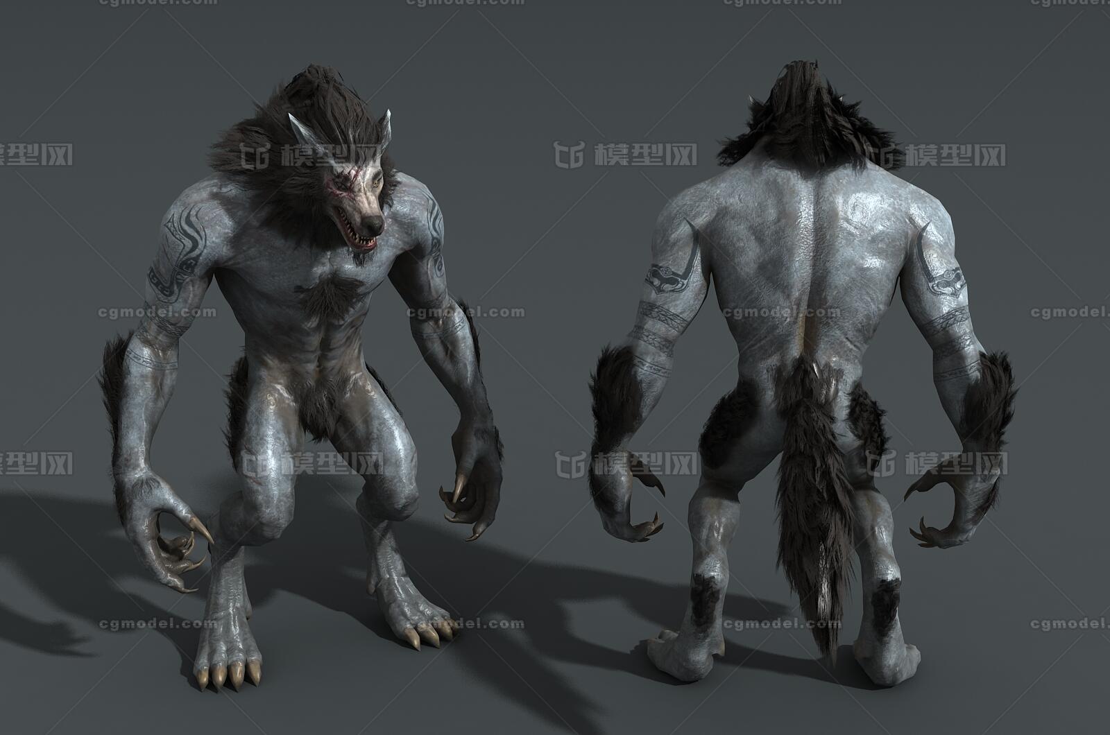 卡通 狼人模型-异形怪物模型库-FBX(.fbx)模型下载-cg模型网
