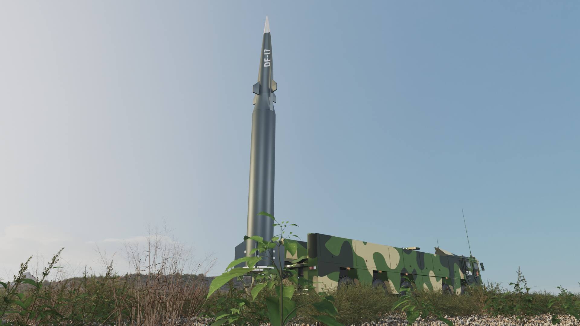 东风17弹道导弹 东风-17发射场景戈壁 导弹烟雾 高超音速模型 - 场景/空间/建筑 - 作品模型 - CG模型网