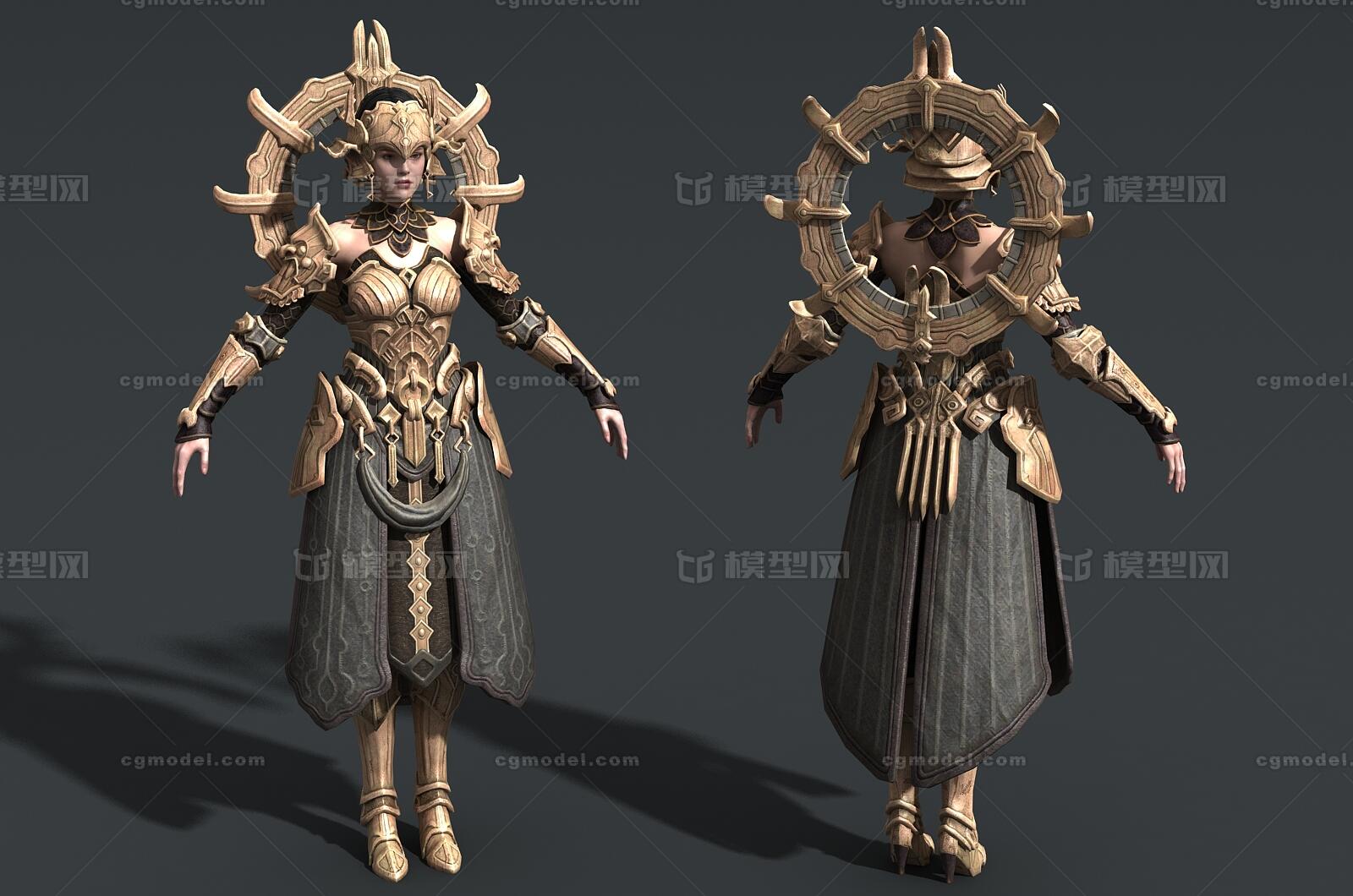 卡通 女武神模型-女人模型库-FBX(.fbx)模型下载-cg模型网