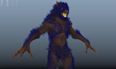 狼人(骨骼)妖怪 妖狼模型-异形怪物模型库-Maya(.ma/.mb)模型下载-cg模型网