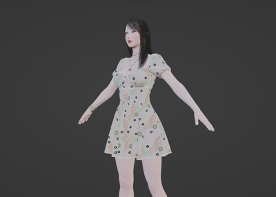 女人带骨骼绑定PBR 短裙高跟女人模型-女人模型库-3ds Max(.max)模型下载-cg模型网