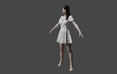 女人带骨骼绑定PBR 短裙高跟女人模型-女人模型库-3ds Max(.max)模型下载-cg模型网