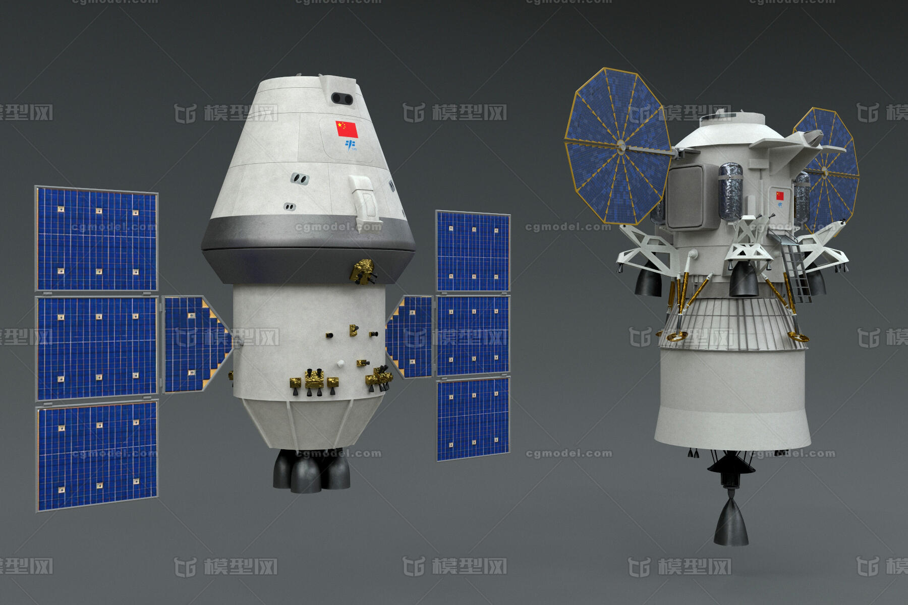 梦舟飞船 揽月飞船模型-其他航天设施模型库-3ds Max(.max)模型下载-cg模型网