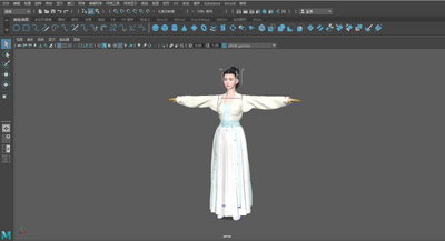 女人穿汉服带骨骼绑定PBR 宋代女人明代女人古代女人模型-女人模型库-3ds Max(.max)模型下载-cg模型网