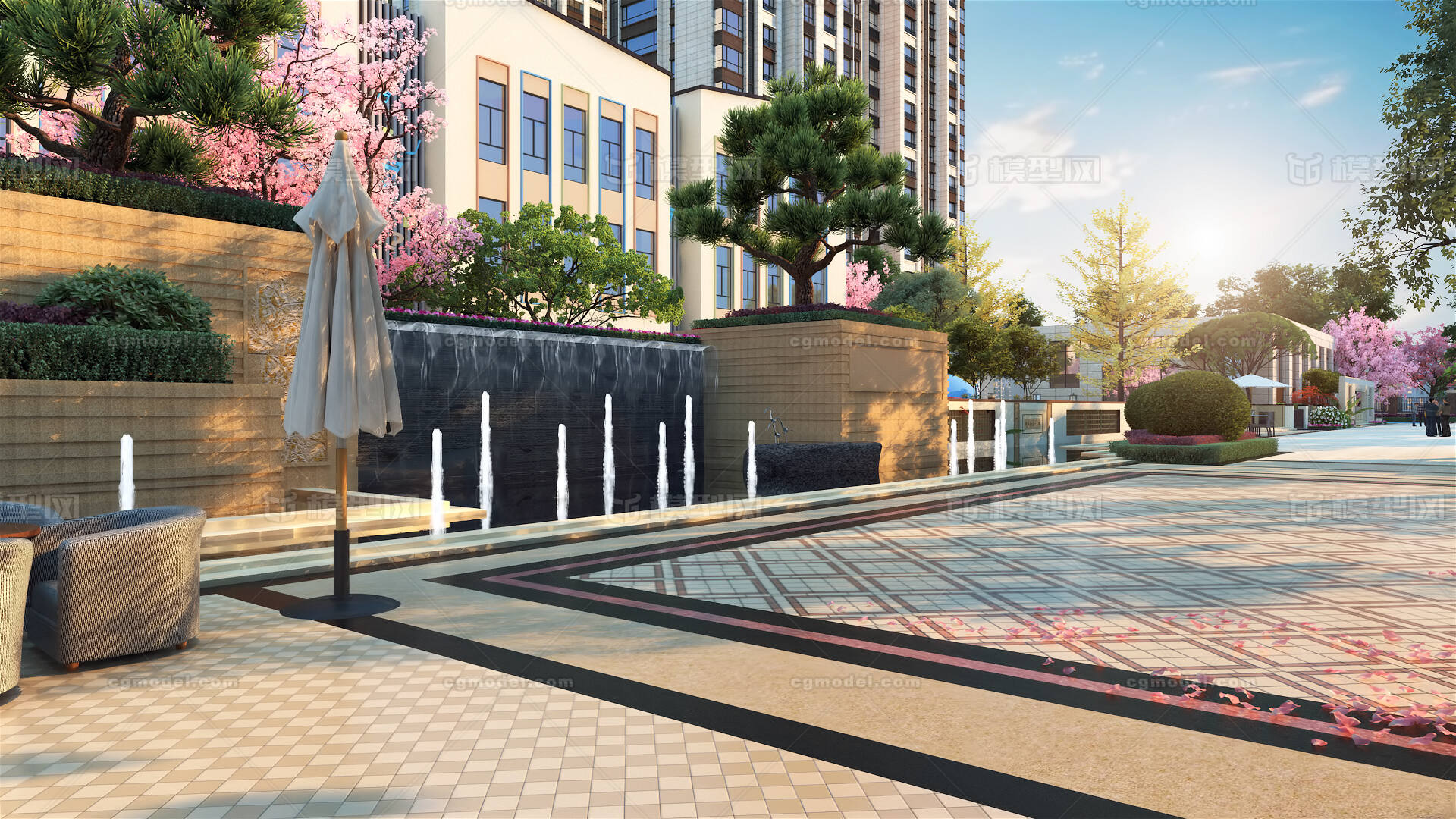 景观 景观园林模型-现代场景模型库-3ds Max(.max)模型下载-cg模型网