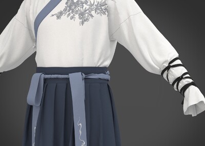 古装 男士汉服模型-穿戴服饰模型库-Marvelous Designer(.Zprj)模型下载-cg模型网