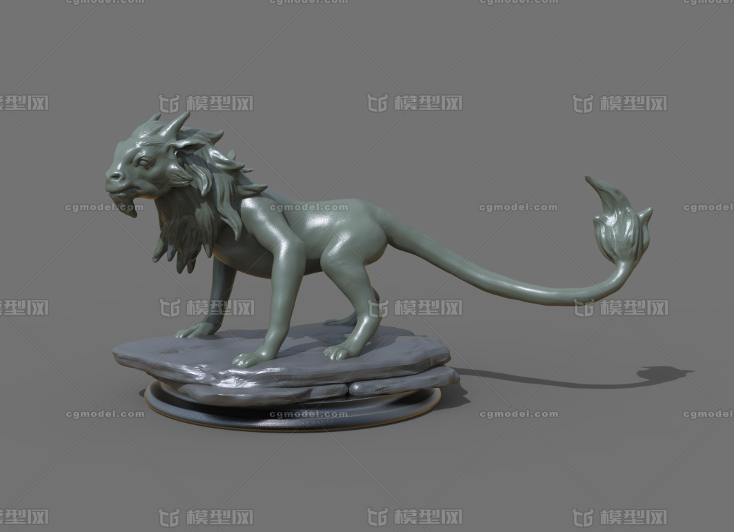 中国神兽——驺吾 zbrush源文件和obj文件两种格式模型-神话/幻想模型库-Zbrush(.ztl/.zbp)模型下载-cg模型网