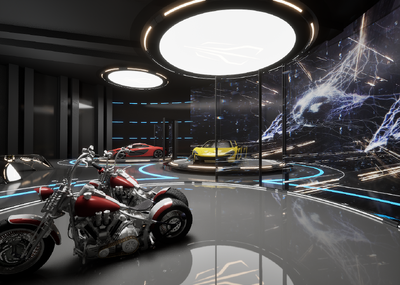 UE5汽车展厅展馆 体验馆模型-现代场景模型库-3ds Max(.max)模型下载-cg模型网