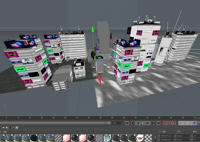 赛博朋克路牌街道街区 路灯模型-科幻场景模型库-Cinema 4D(.c4d)模型下载-cg模型网