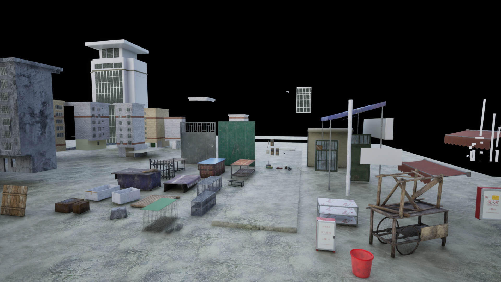 UE街道场景模型 - 场景/空间/建筑 - 作品模型 - CG模型网