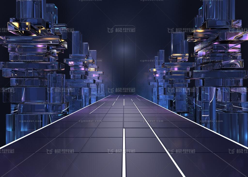 未来科技隧道 未来场景模型-科幻场景模型库-3ds Max(.max)模型下载-cg模型网