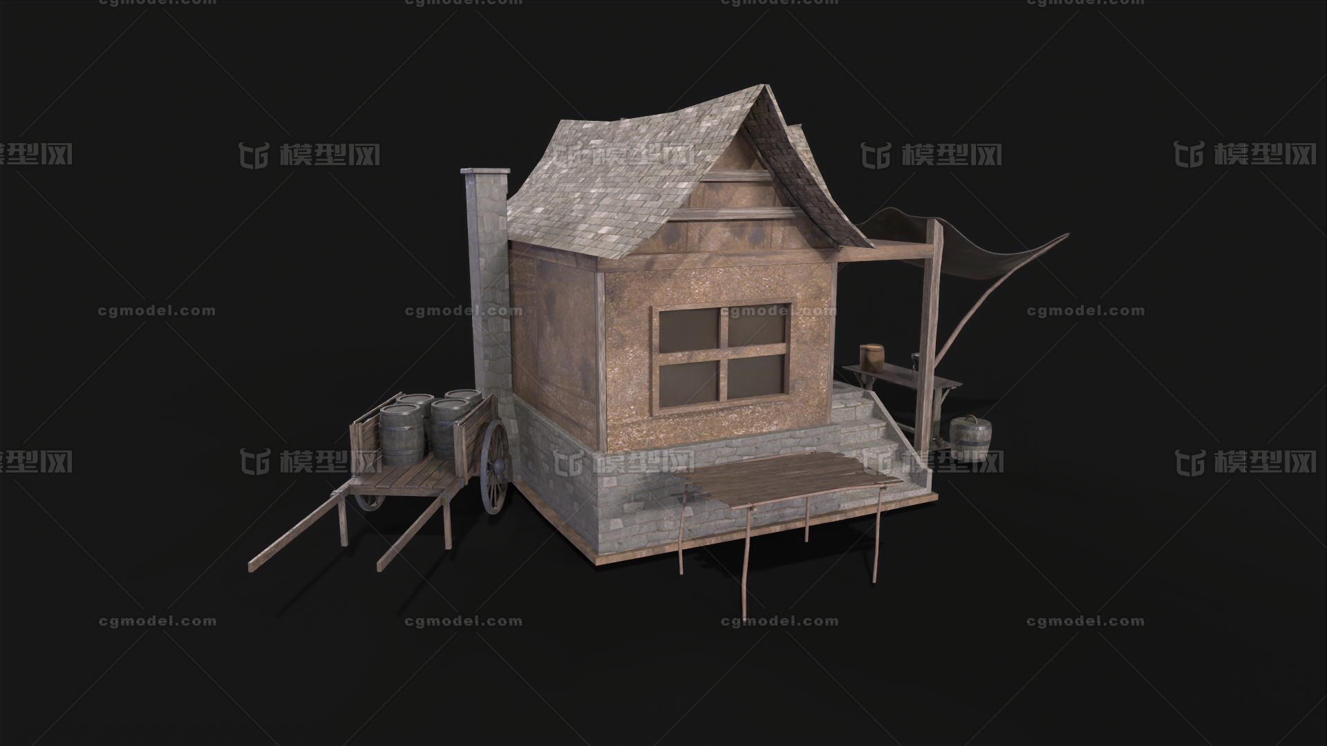 中世纪房屋 民房模型-私人住宅模型库-3ds Max(.max)模型下载-cg模型网