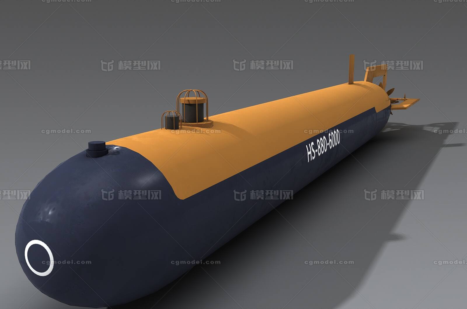 海神6000 潜航器模型-潜艇模型库-3ds Max(.max)模型下载-cg模型网