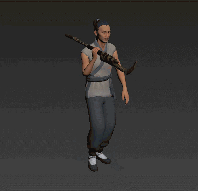 9动作 古代老人模型-男人模型库-FBX(.fbx)模型下载-cg模型网