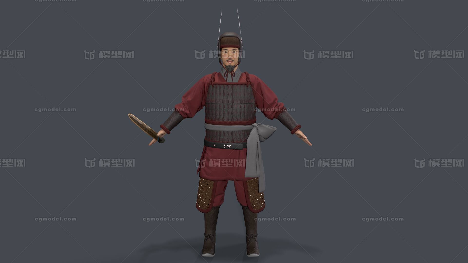 古代士兵【有绑定】秦军 汉军模型-男人模型库-Blender(.blend)模型下载-cg模型网