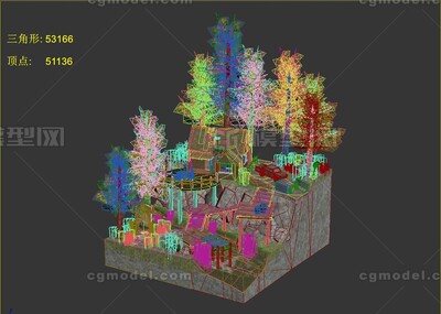 透景画 乡村住宅模型-私人住宅模型库-3ds Max(.max)模型下载-cg模型网