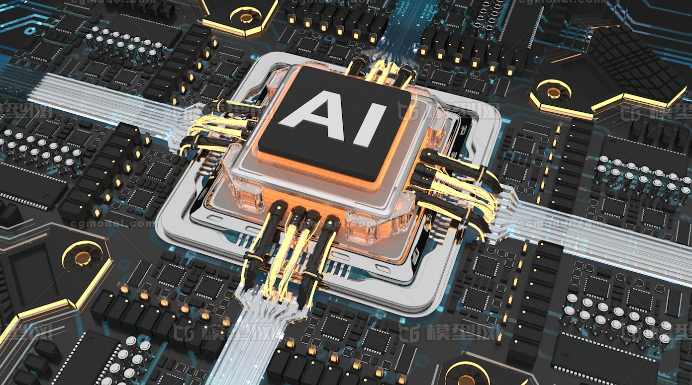 AI芯片 科技芯片模型-电脑设备模型库-3ds Max(.max)模型下载-cg模型网