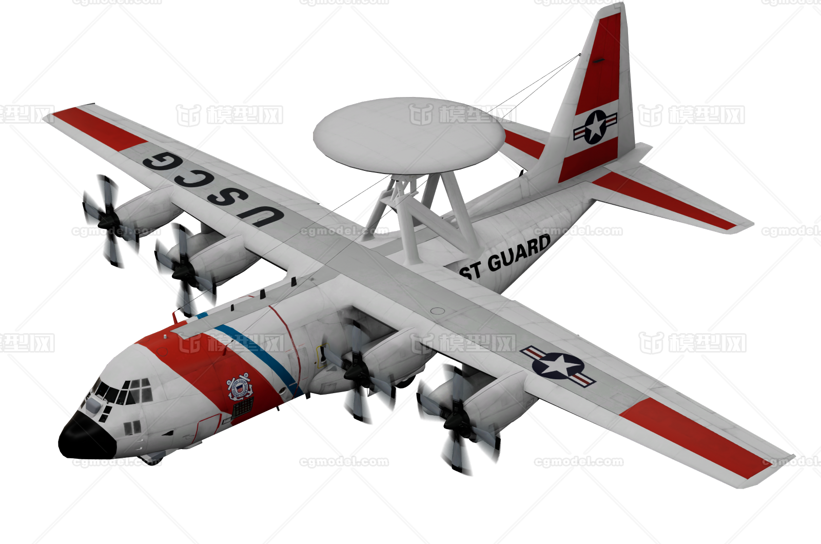 美国空军EC-130V电子战攻击机模型-军用飞机模型库-Cinema 4D(.c4d)模型下载-cg模型网